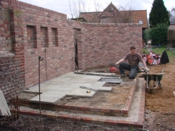 New wall with base for Summer House